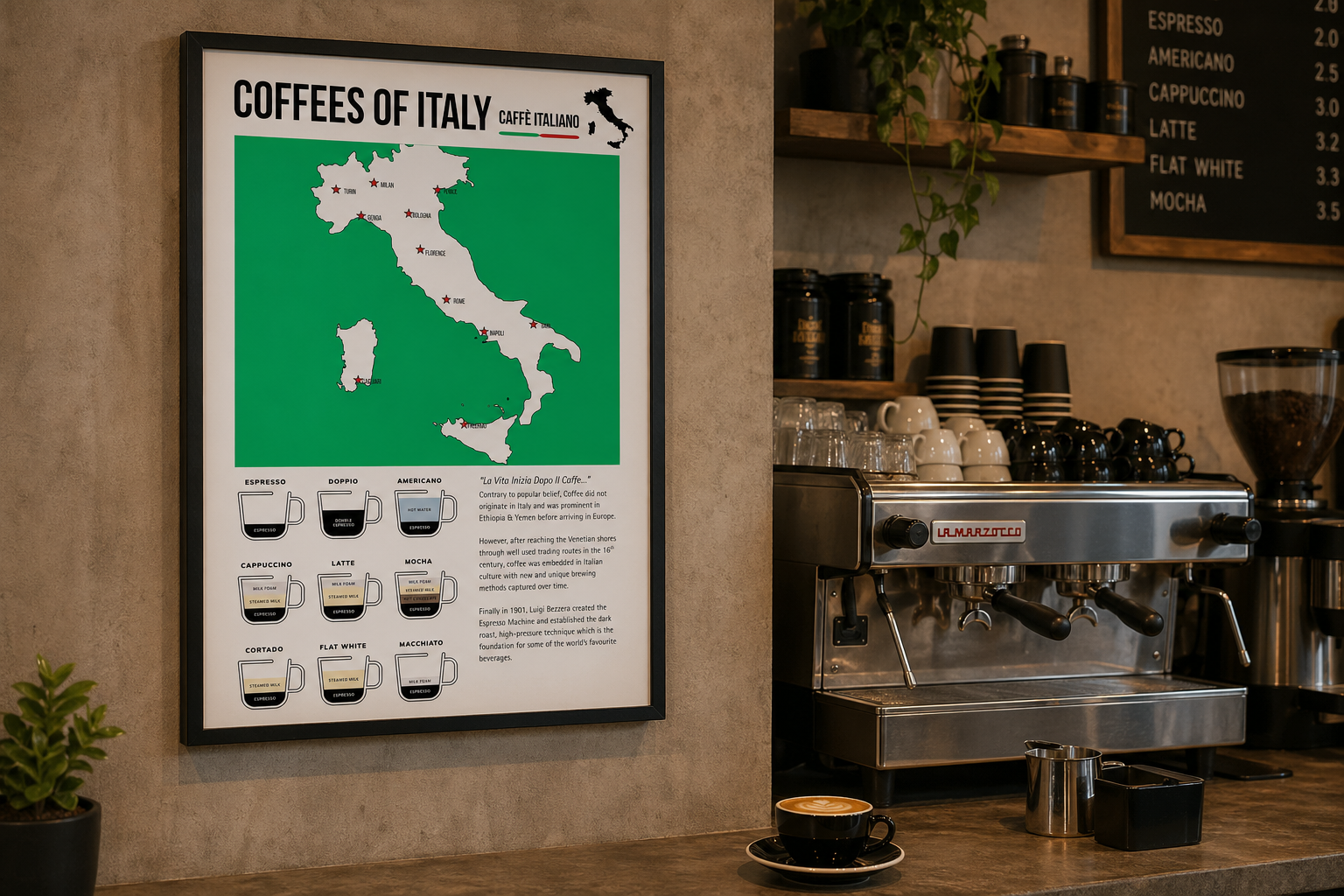 Coffees of Italy Map