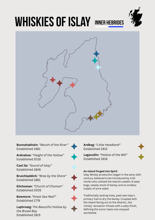 Whiskies of Islay Map